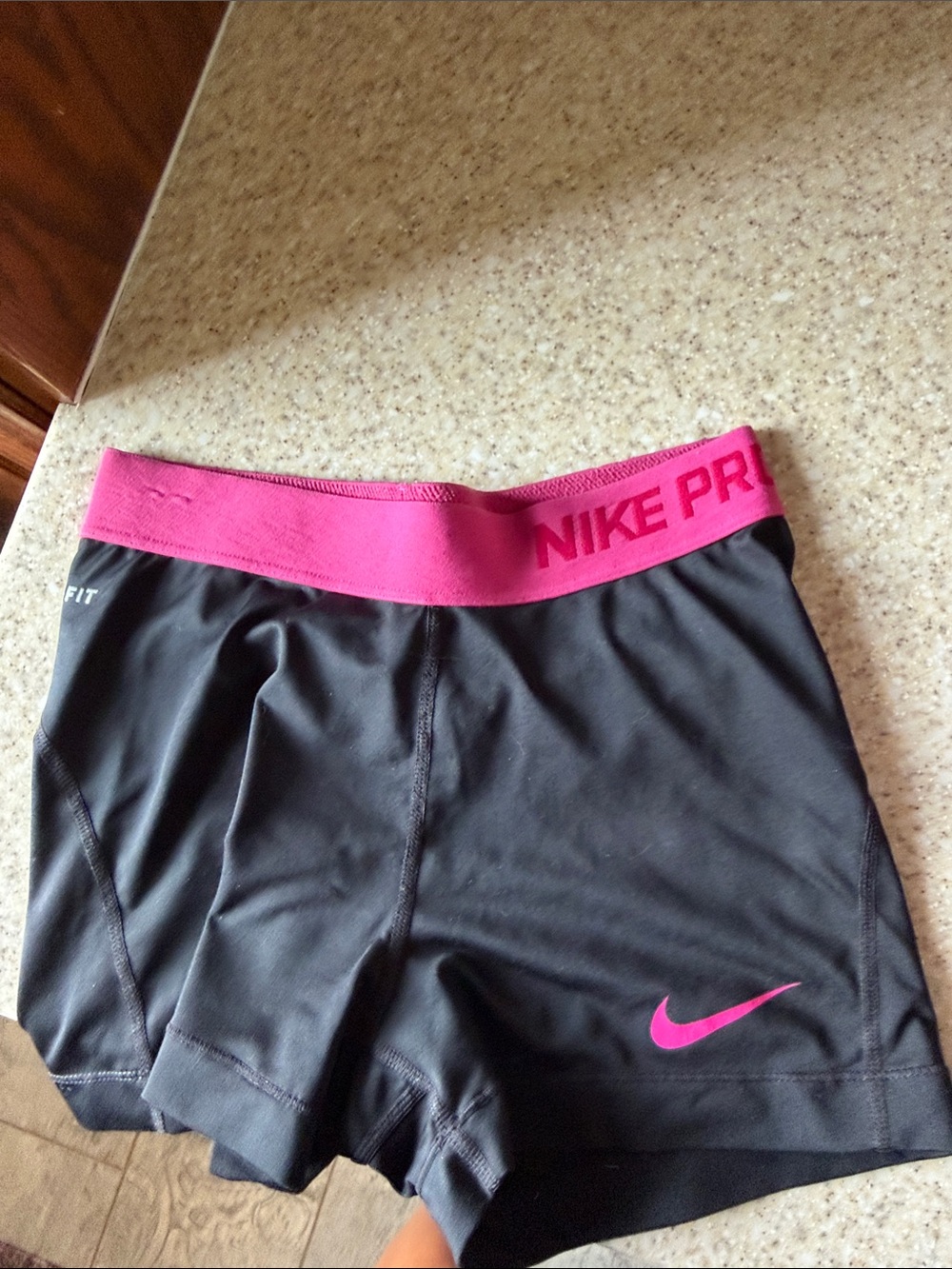 Nike Black Training Shorts with Pink Waistband